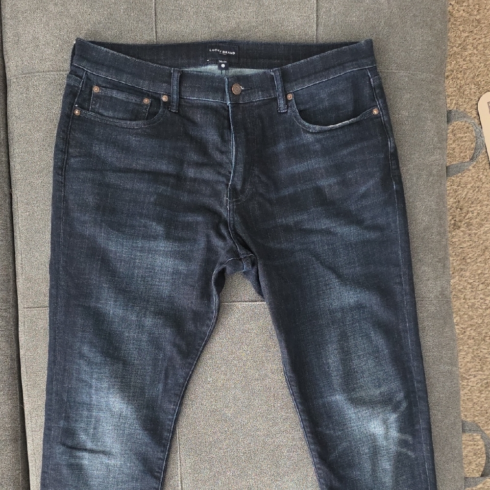 Lucky Brand Men's Dark Blue Athletic Taper Jeans